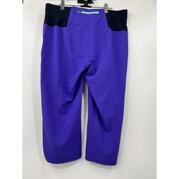 Title Nine Leggings Womens Large Purple Cropped Capri Drawstring Yoga Activewear - Picture 7 of 8